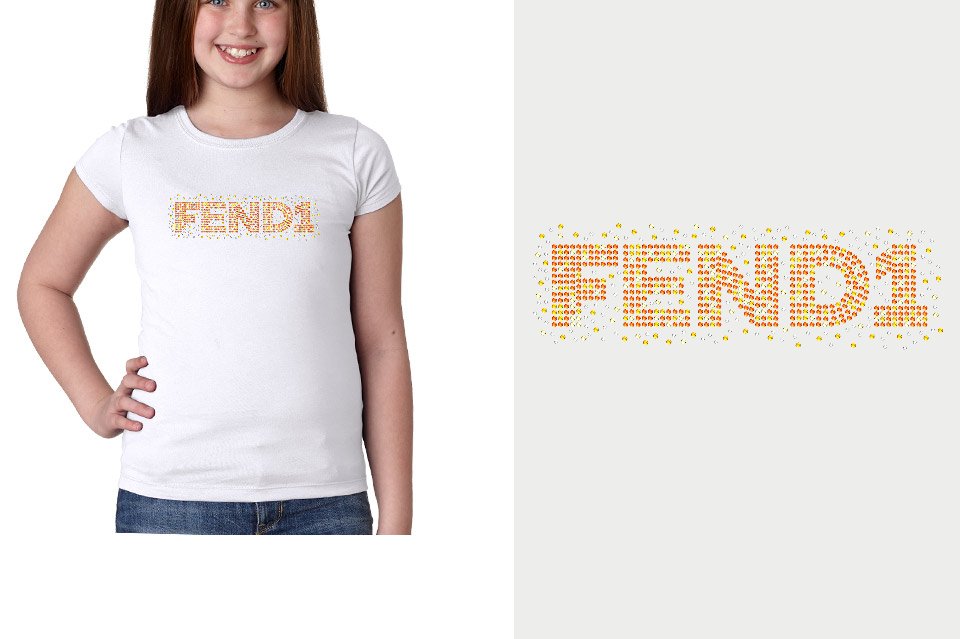 Rhinestones Fend1 Youth Girls' Princess T-Shirt