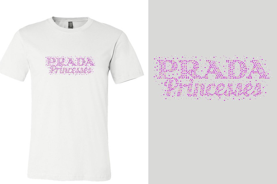 Rhinestones Prada Princesses Women's Relaxed V-Neck