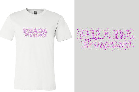 Rhinestones Prada Princesses Women's Relaxed V-Neck