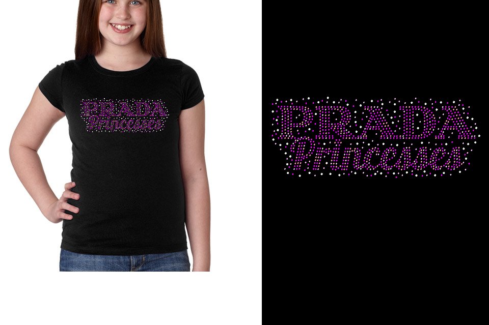Rhinestones Prada Princesses Youth Girls' Princess T-Shirt