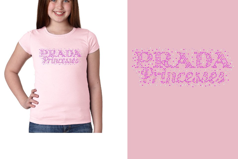 Rhinestones Prada Princesses Youth Girls' Princess T-Shirt