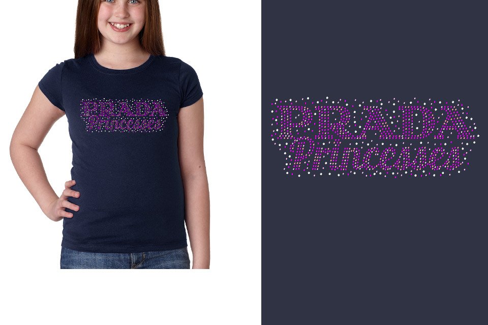 Rhinestones Prada Princesses Youth Girls' Princess T-Shirt