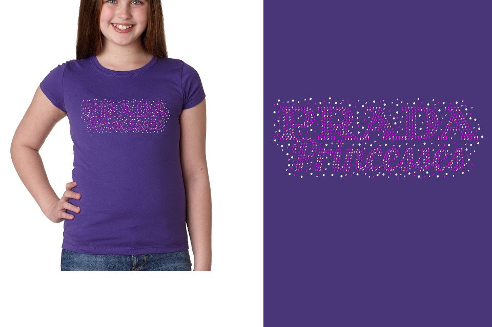 Rhinestones Prada Princesses Youth Girls' Princess T-Shirt