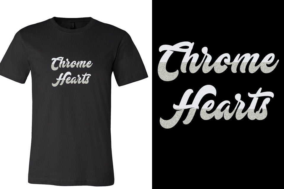 Chrome Hearts Designer font 2-color glitter Unisex t-shirt