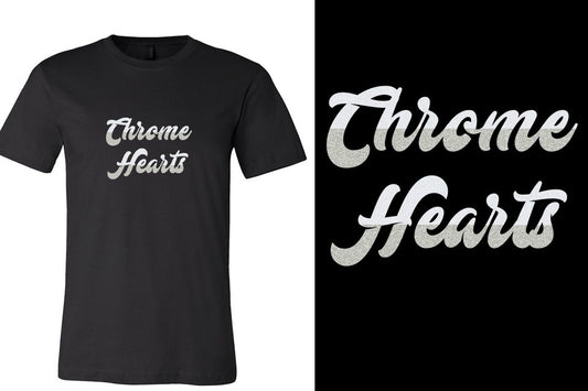 Chrome Hearts Designer font 2-color glitter Unisex t-shirt