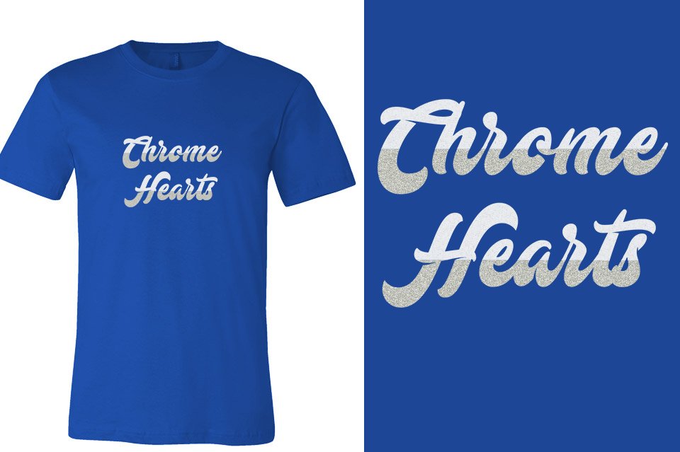 Chrome Hearts Designer font 2-color glitter Unisex t-shirt