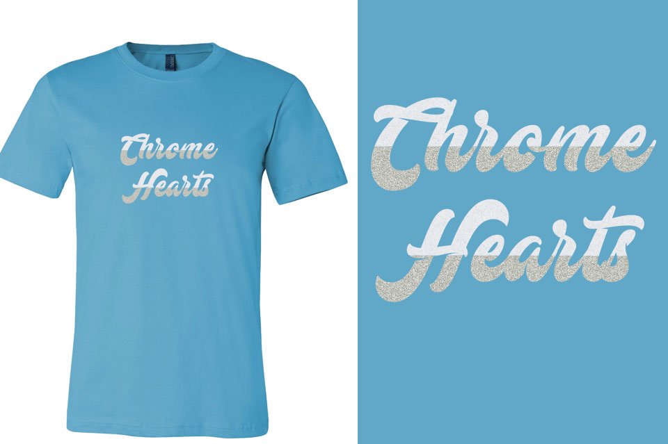 Chrome Hearts Designer font 2-color glitter Unisex t-shirt