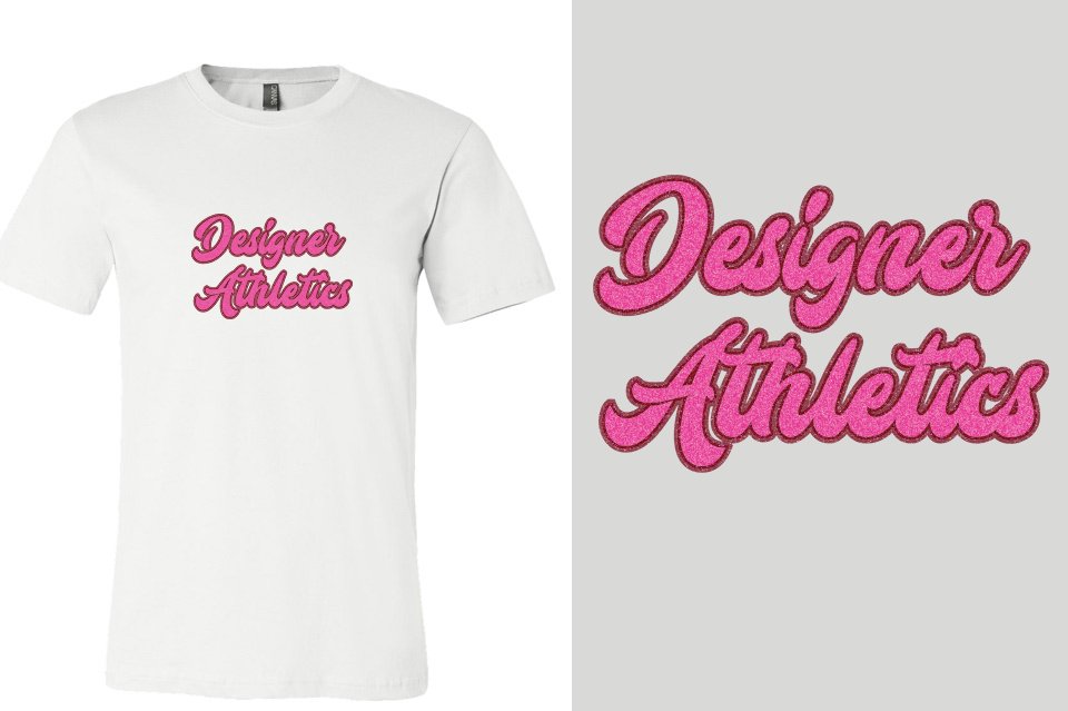 Designer Athletics - Designer font 3-color glitter Unisex t-shirt