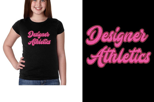 Designer Athletics - Designer font 3-color glitter Youth Girls' Princess T-Shirt