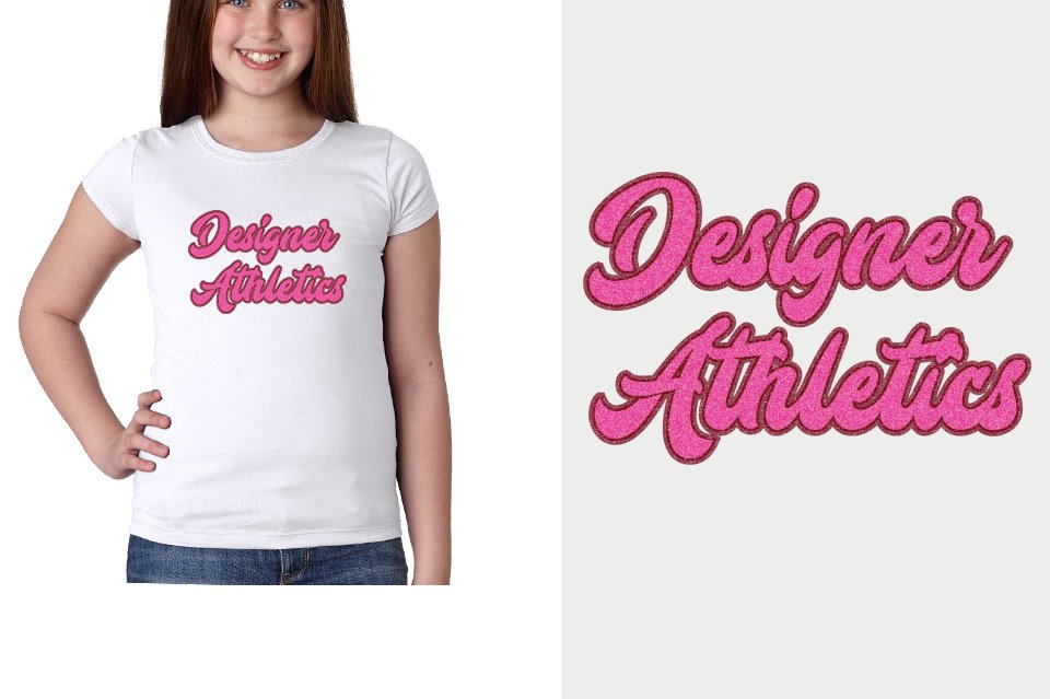 Designer Athletics - Designer font 3-color glitter Youth Girls' Princess T-Shirt