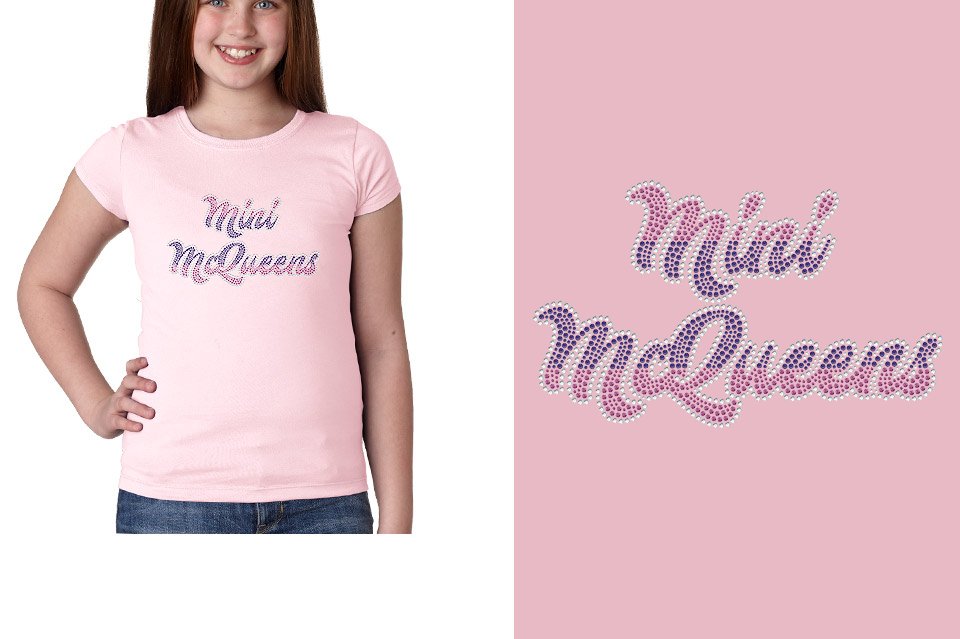 Rhinestones Mini McQueens Youth Girls' Princess T-Shirt