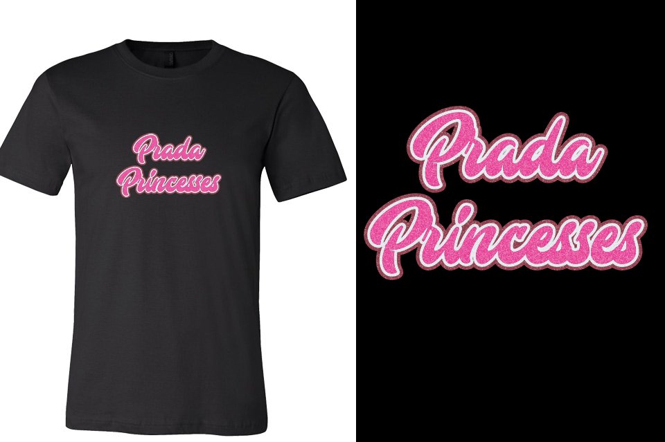 Prada Princesses 3-color glitter Unisex t-shirt