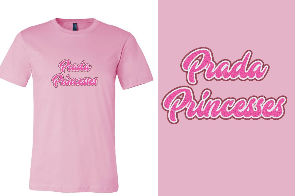 Prada Princesses 3-color glitter Unisex t-shirt