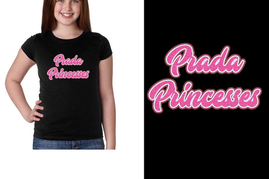 Prada Princesses 3-color glitter Youth Girls' Princess T-Shirt
