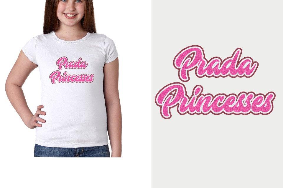 Prada Princesses 3-color glitter Youth Girls' Princess T-Shirt
