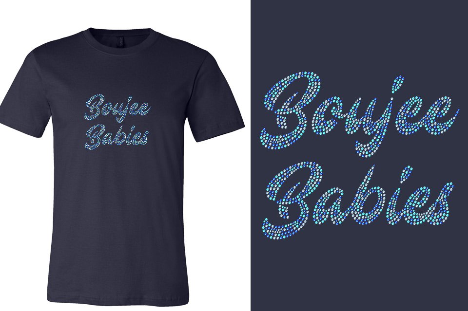 Rhinestones Boujee Babies Designer font 3-color stones Unisex t-shirt