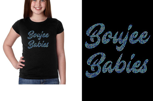 Rhinestones Boujee Babies Designer font 3-color stones Girls' Princess T-Shirt