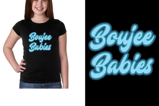 Boujee Babies 3-color glitter Designer font Youth Girls' Princess T-Shirt