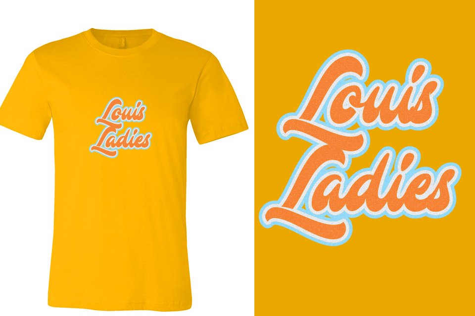Louis Ladies Designer font 3-color glitter Unisex t-shirt