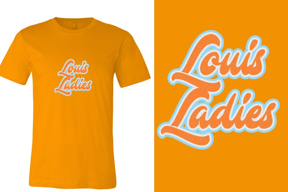Louis Ladies Designer font 3-color glitter Unisex t-shirt