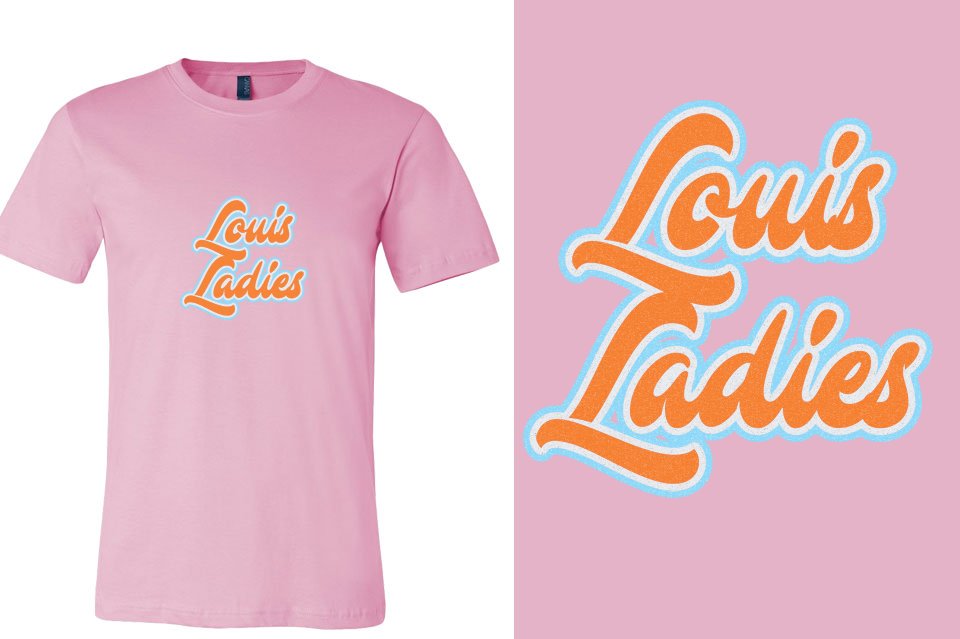 Louis Ladies Designer font 3-color glitter Unisex t-shirt